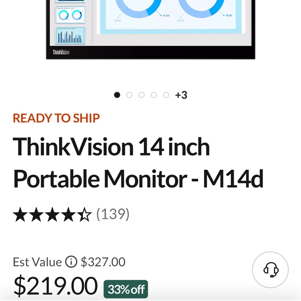 Lenovo ThinkVision M14d 14" Portable Monitor — Excellent Condition - Picture 3 of 4